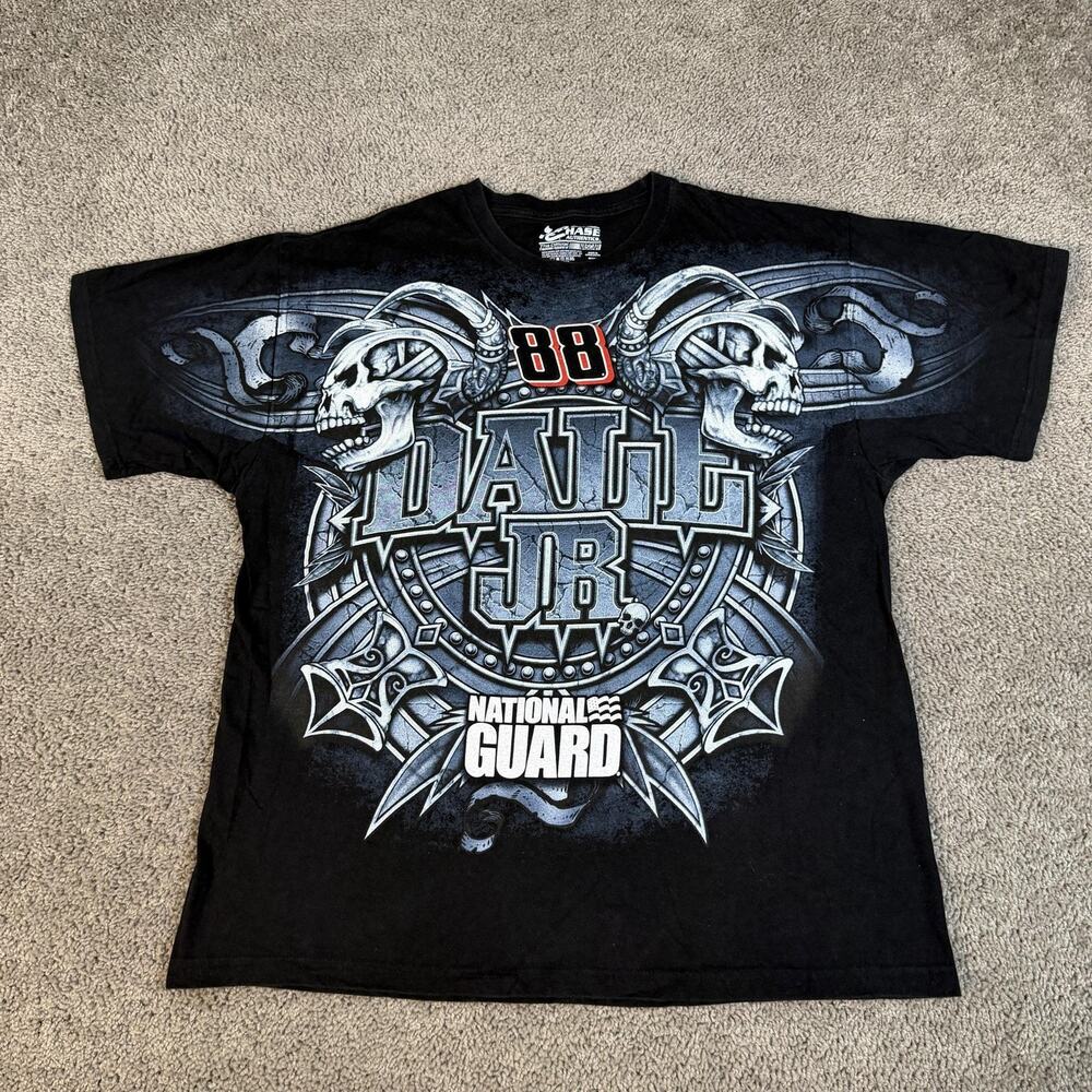 Dale Earnhardt Jr Shirt Mens XL Black AOP NASCAR Chase Hendrick Motorsports
